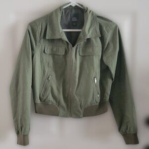 Wild Fable Cropped Utility Bomber Jacket